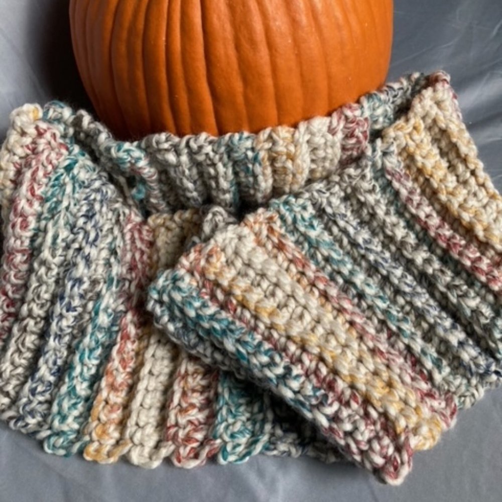 Rainbow Textured Infinity Scarf